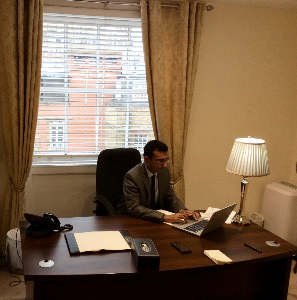 Dr Anup Mathew pictured his office at The Medical Cannabis Clinic, Harley St, London. 