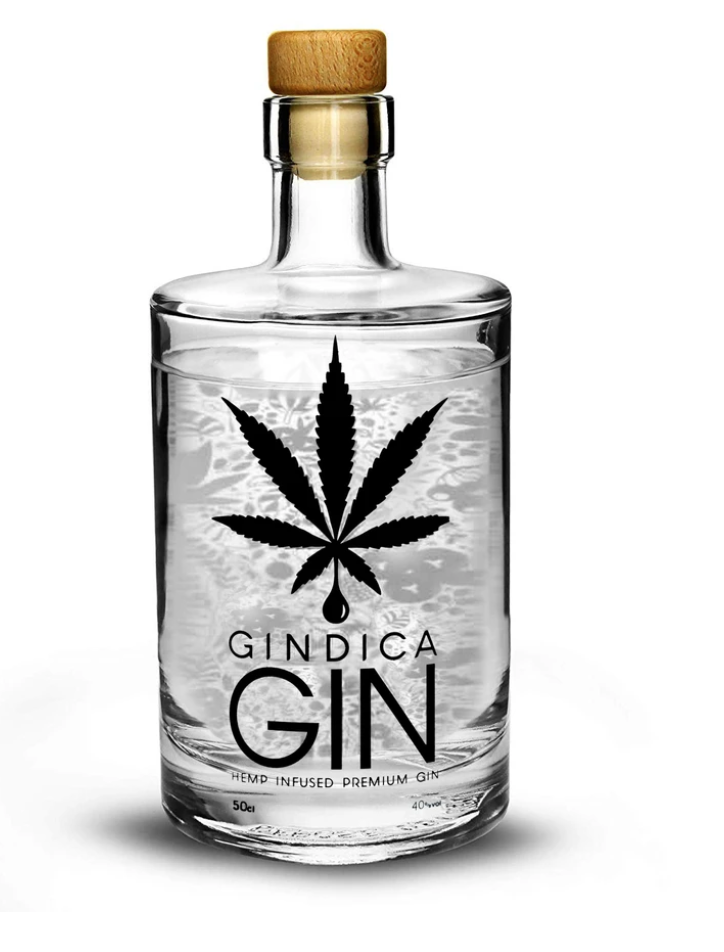 gindica gin cbd 500ml glass bottle
