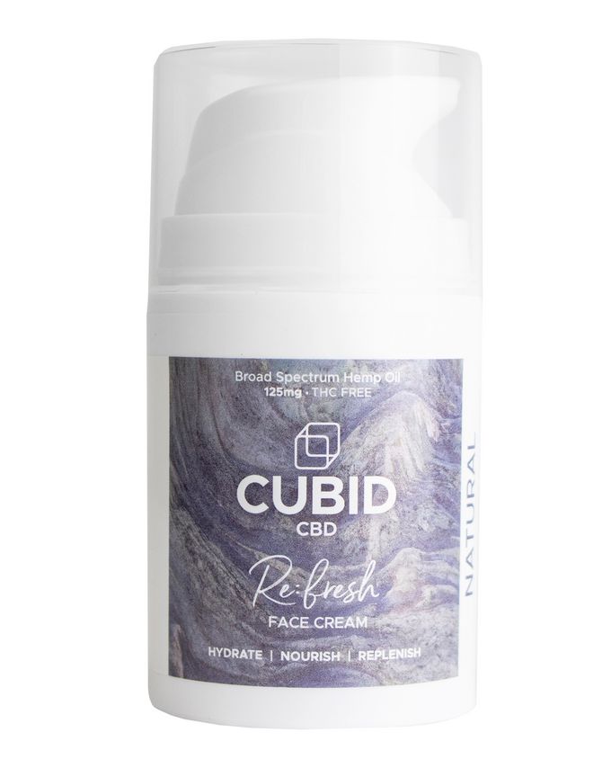 cubid cbd refresh face cream bottle