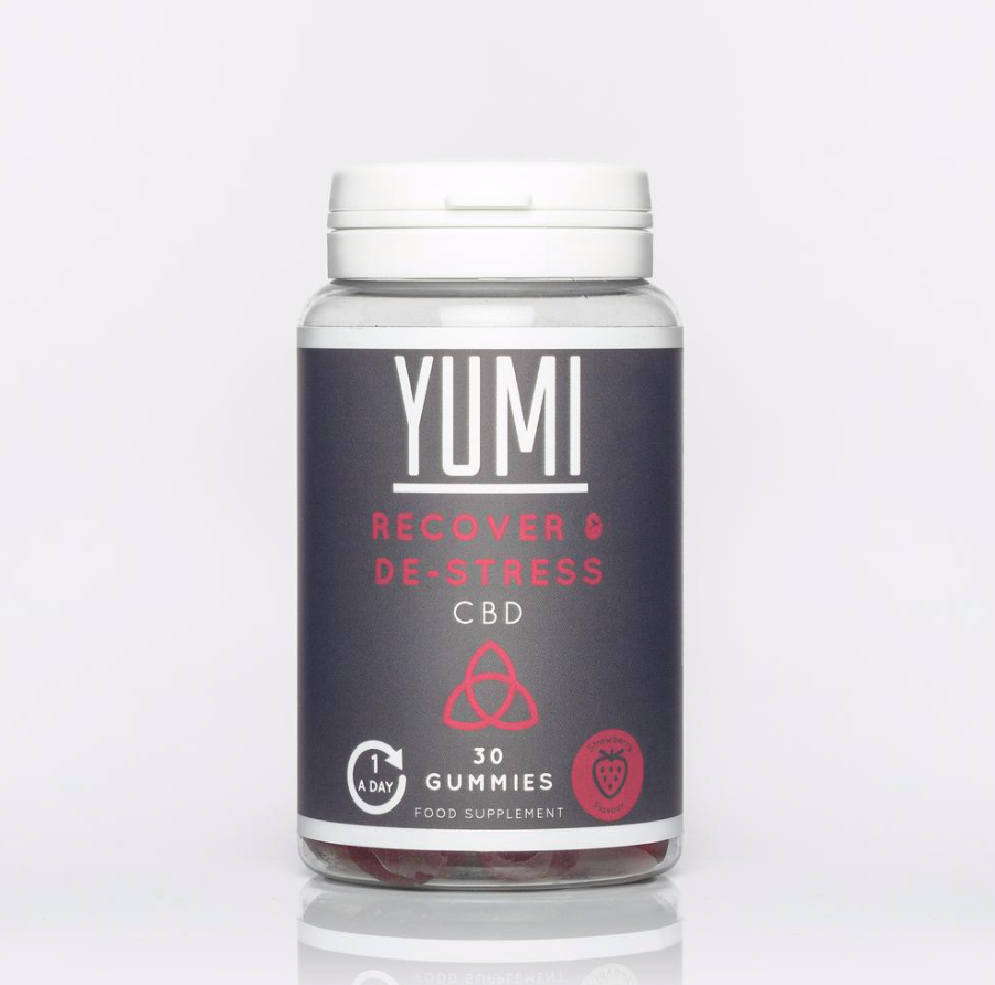 Sealed jar of CBD Strawberry Gummy Sweets from Yumi Nutrition