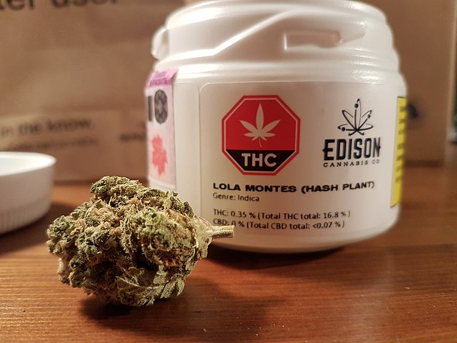 A container of legal cannabis