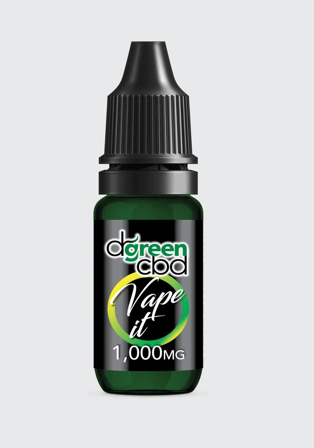 A bottle of Dr Green CBD vape e-liquid