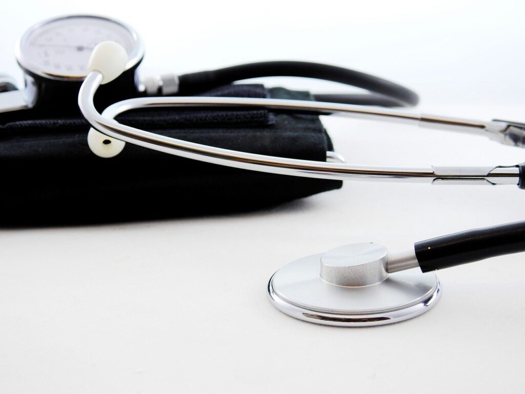 Medical equipment lying on a white background